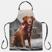 Nova Scotia Duck Toller Dog Schnee Weihnachten Schürze (Vorderseite)