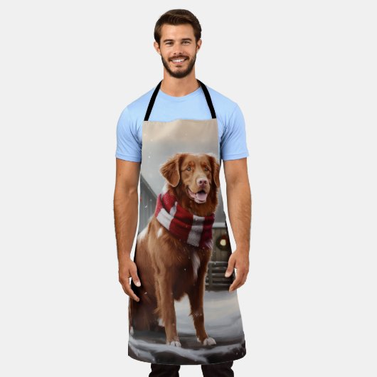 Nova Scotia Duck Toller Dog Schnee Weihnachten Schürze (Getragen)