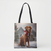 Nova Scotia Duck Toller Dog Schnee Weihnachten Tasche (Vorderseite)