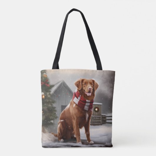 Nova Scotia Duck Toller Dog Schnee Weihnachten Tasche (Rückseite)