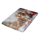 Nova Scotia Duck Toller Dog Weihnachtsfest Badematte (Schrägansicht)