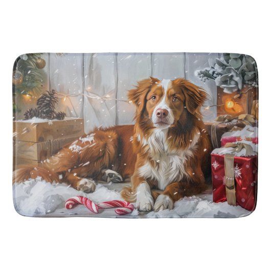 Nova Scotia Duck Toller Dog Weihnachtsfest Badematte (Vorderseite)
