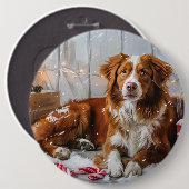 Nova Scotia Duck Toller Dog Weihnachtsfest Button (Vorne & Hinten)