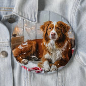 Nova Scotia Duck Toller Dog Weihnachtsfest Button (Beispiel)