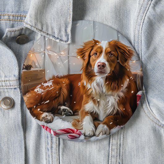 Nova Scotia Duck Toller Dog Weihnachtsfest Button (Beispiel)