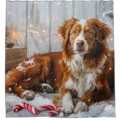 Nova Scotia Duck Toller Dog Weihnachtsfest Duschvorhang (Vorderseite)