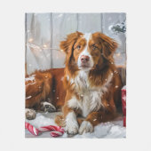 Nova Scotia Duck Toller Dog Weihnachtsfest Fleecedecke (Vorderseite)
