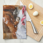 Nova Scotia Duck Toller Dog Weihnachtsfest Geschirrtuch (Viertel Falte)