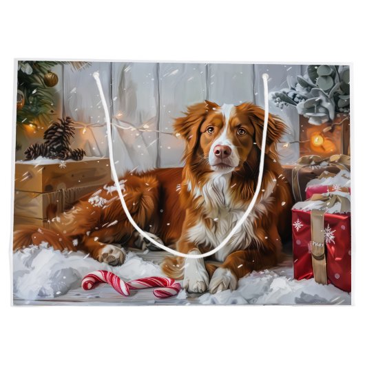 Nova Scotia Duck Toller Dog Weihnachtsfest Große Geschenktüte (Rückseite)
