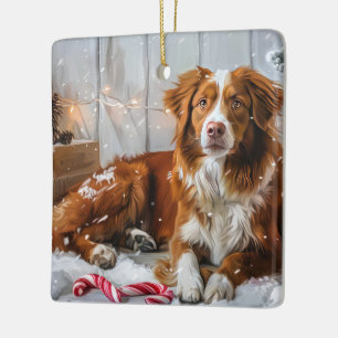 Nova Scotia Duck Toller Dog Weihnachtsfest Keramikornament