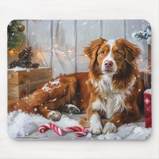 Nova Scotia Duck Toller Dog Weihnachtsfest Mousepad (Vorne)