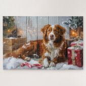 Nova Scotia Duck Toller Dog Weihnachtsfest Puzzle (Horizontal)