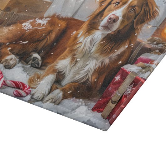 Nova Scotia Duck Toller Dog Weihnachtsfest Schneidebrett (Ecke)