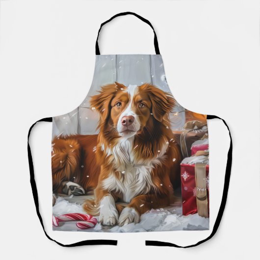 Nova Scotia Duck Toller Dog Weihnachtsfest Schürze (Vorderseite)