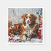 Nova Scotia Duck Toller Dog Weihnachtsfest Serviette (Vorderseite)