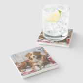 Nova Scotia Duck Toller Dog Weihnachtsfest Steinuntersetzer (Seitenansicht)