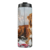 Nova Scotia Duck Toller Dog Weihnachtsfest Thermosbecher (Vorderseite)