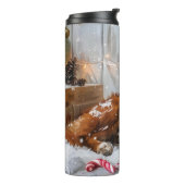 Nova Scotia Duck Toller Dog Weihnachtsfest Thermosbecher (Nach links gedreht)