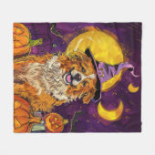Nova Scotia Duck Toller Halloween HexenkPumpkin Fleecedecke (Vorderseite (Horizontal))