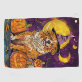 Nova Scotia Duck Toller Halloween HexenkPumpkin Golfhandtuch (Horizontal)