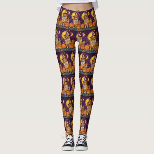 Nova Scotia Duck Toller Halloween HexenkPumpkin Leggings (Vorderseite)