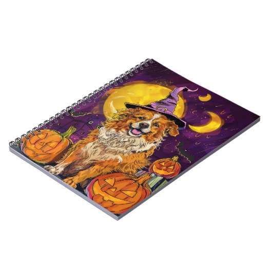 Nova Scotia Duck Toller Halloween HexenkPumpkin Notizblock (Linke Seite)