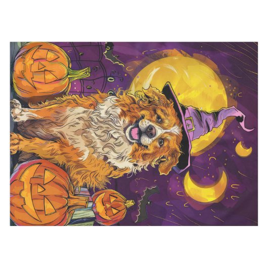 Nova Scotia Duck Toller Halloween HexenkPumpkin Tischdecke (Vorderseite (Horizontal))
