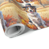 Nova Scotia Duck Toller Herbstleaves Erntedank Geschenkpapier (Rolleneckpunkt)