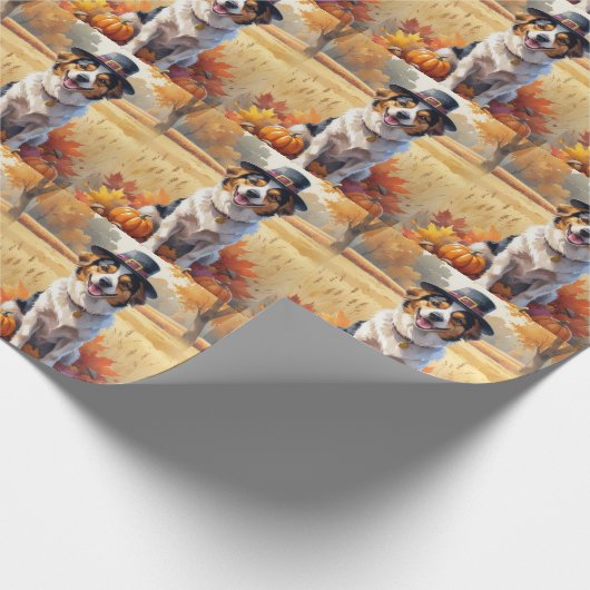 Nova Scotia Duck Toller Herbstleaves Erntedank Geschenkpapier (Ecke)