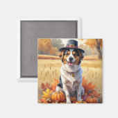 Nova Scotia Duck Toller Herbstleaves Erntedank Magnet (Vorderseite/Rückseite)