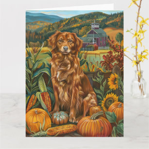 Nova Scotia Duck Toller Hund Herbst Thanksgiving Karte