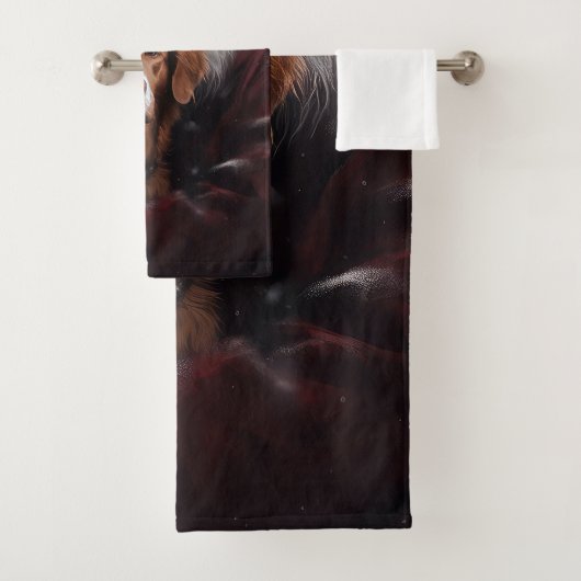 Nova Scotia Duck Toller mit dem Weihnachtsmann fei Badhandtuch Set (Insitu)