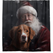 Nova Scotia Duck Toller mit dem Weihnachtsmann fei Duschvorhang (Vorderseite)