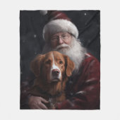 Nova Scotia Duck Toller mit dem Weihnachtsmann fei Fleecedecke (Vorderseite)