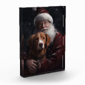 Nova Scotia Duck Toller mit dem Weihnachtsmann fei Fotoblock (Links)