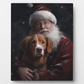 Nova Scotia Duck Toller mit dem Weihnachtsmann fei Fotoplatte (Vorderseite)