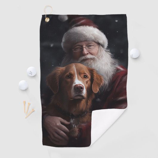 Nova Scotia Duck Toller mit dem Weihnachtsmann fei Golfhandtuch (Insitu)