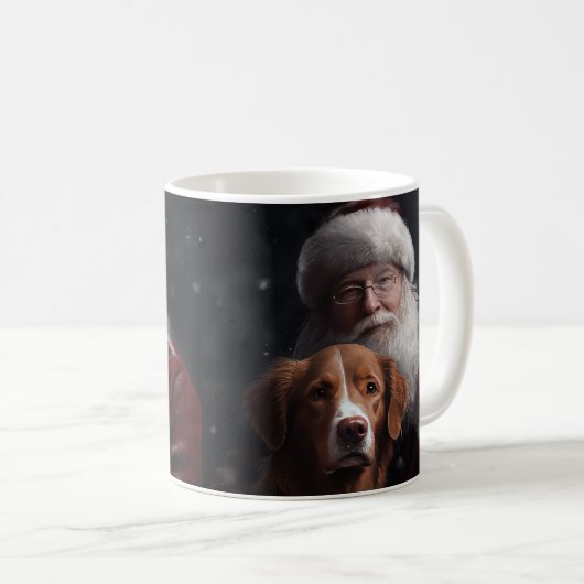 Nova Scotia Duck Toller mit dem Weihnachtsmann fei Kaffeetasse (VorderseiteRechts)