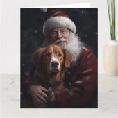 Nova Scotia Duck Toller mit dem Weihnachtsmann fei Karte (Vorderseite)
