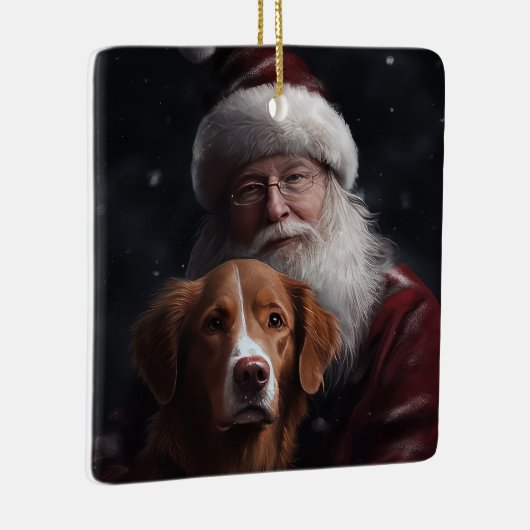 Nova Scotia Duck Toller mit dem Weihnachtsmann fei Keramikornament (Rechts)