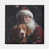Nova Scotia Duck Toller mit dem Weihnachtsmann fei Magnet (Vorne)
