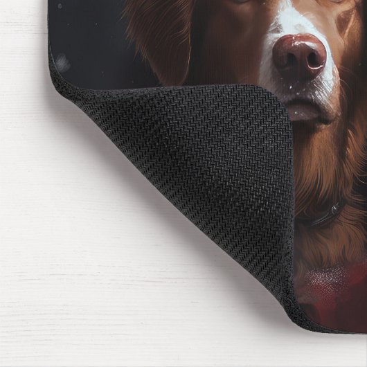 Nova Scotia Duck Toller mit dem Weihnachtsmann fei Mousepad (Ecke)