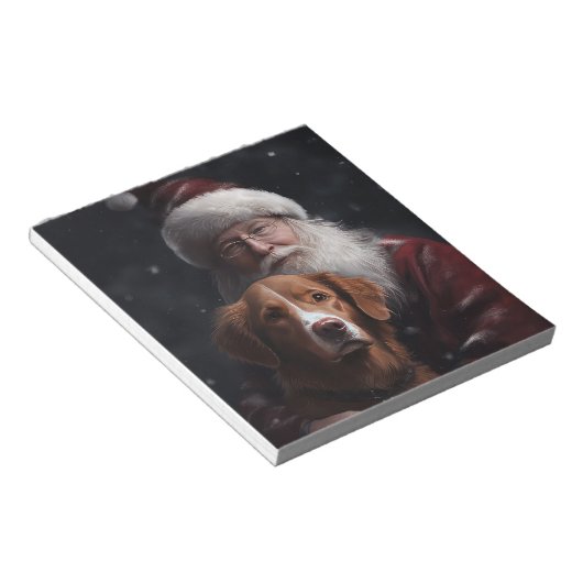 Nova Scotia Duck Toller mit dem Weihnachtsmann fei Notizblock (angewinkelt)