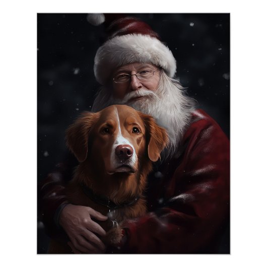 Nova Scotia Duck Toller mit dem Weihnachtsmann fei Poster (Vorderseite)