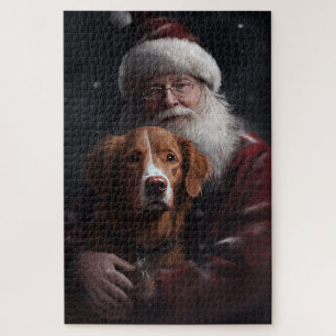 Nova Scotia Duck Toller mit dem Weihnachtsmann fei Puzzle