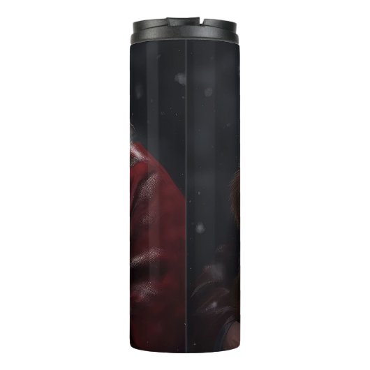 Nova Scotia Duck Toller mit dem Weihnachtsmann fei Thermosbecher (Rückseite)