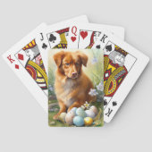 Nova Scotia Duck Toller mit Ostereiern Urlaub Spielkarten (Rückseite)