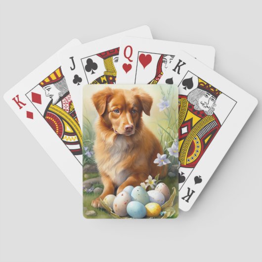 Nova Scotia Duck Toller mit Ostereiern Urlaub Spielkarten (Rückseite)