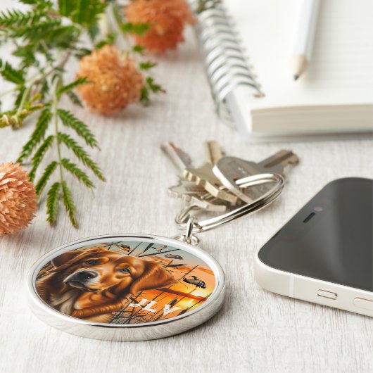 Nova Scotia Duck Toller Personalisiert Schlüsselanhänger (Seite)