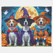 Nova Scotia Duck Toller Pumpkin Halloween Funny Fleecedecke (Vorderseite (Horizontal))